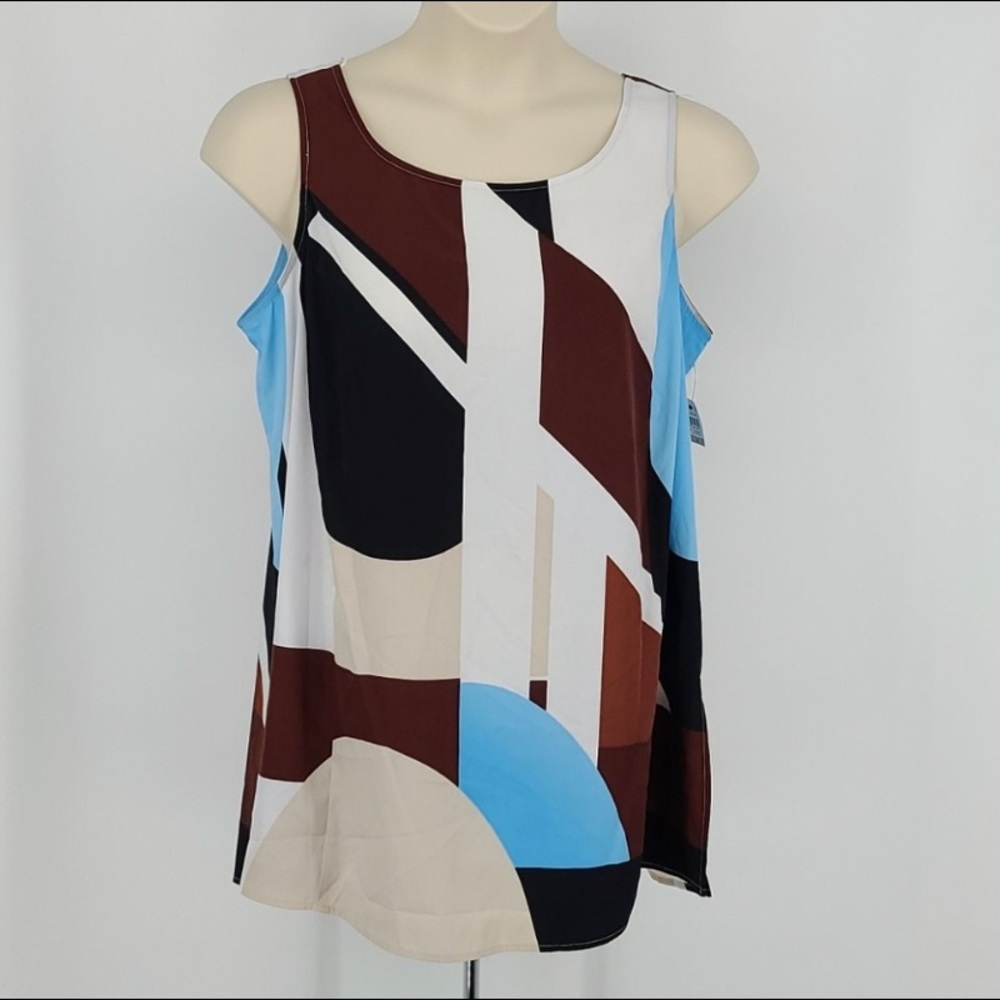 Alfani Womens Plus Printed Shell Tunic Top